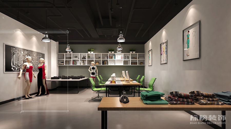 服裝貿(mào)易公司辦公區(qū)設計效果圖